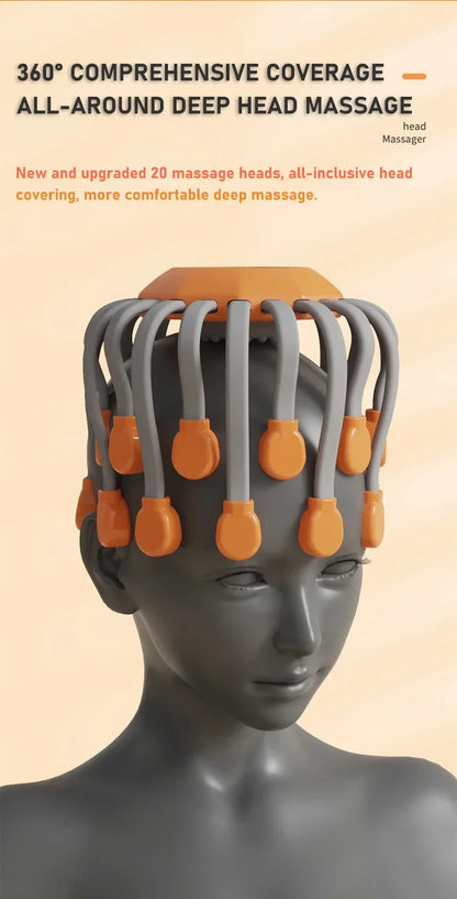 Electric Scalp Massager with Red Light & Vibration Therapy