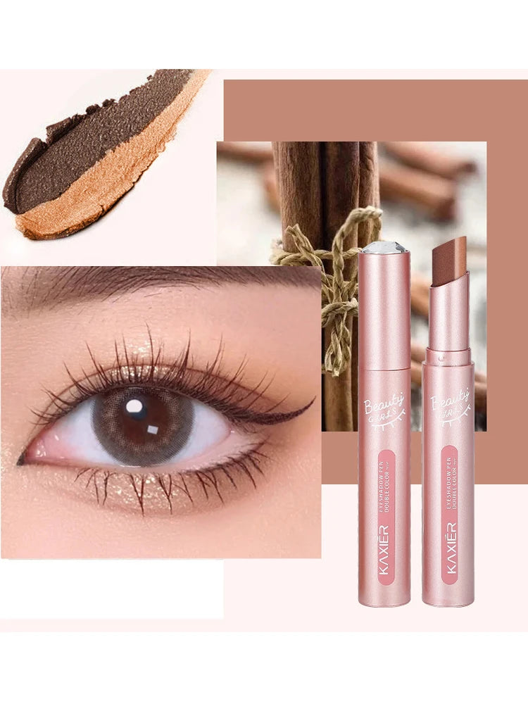 Gradient Two-Tone Eyeshadow Stick - Waterproof Shimmer Eye Makeup - 23