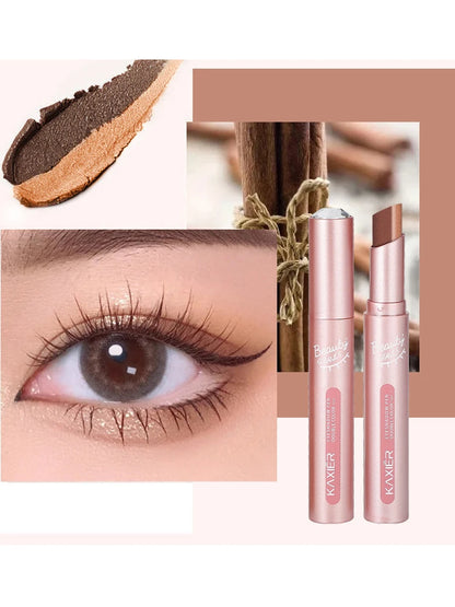 Gradient Two-Tone Eyeshadow Stick - Waterproof Shimmer Eye Makeup