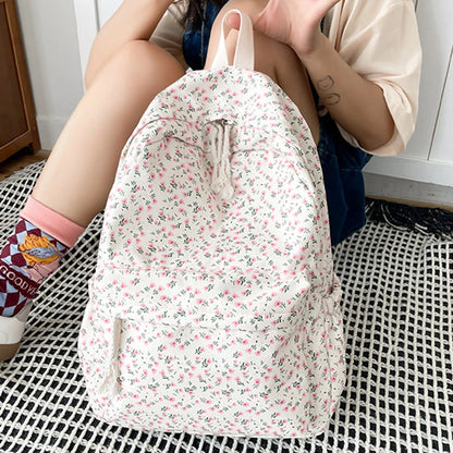 Luxury Floral Nylon School Backpack
