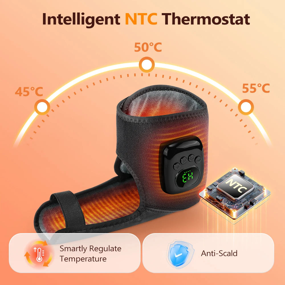Wireless Ankle Massager with Heat and Air Compression Therapy