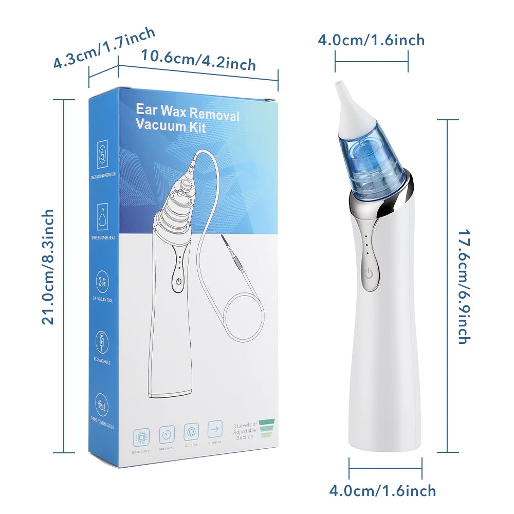 Electric Baby Ear Wax Removal Vacuum Cleaner with LED Light & 3 Suction Levels