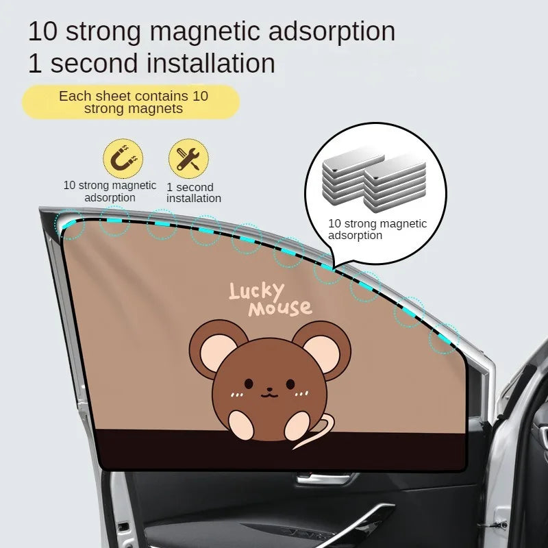 Magnetic Car Window Sunshade for Baby UV Protection - 4