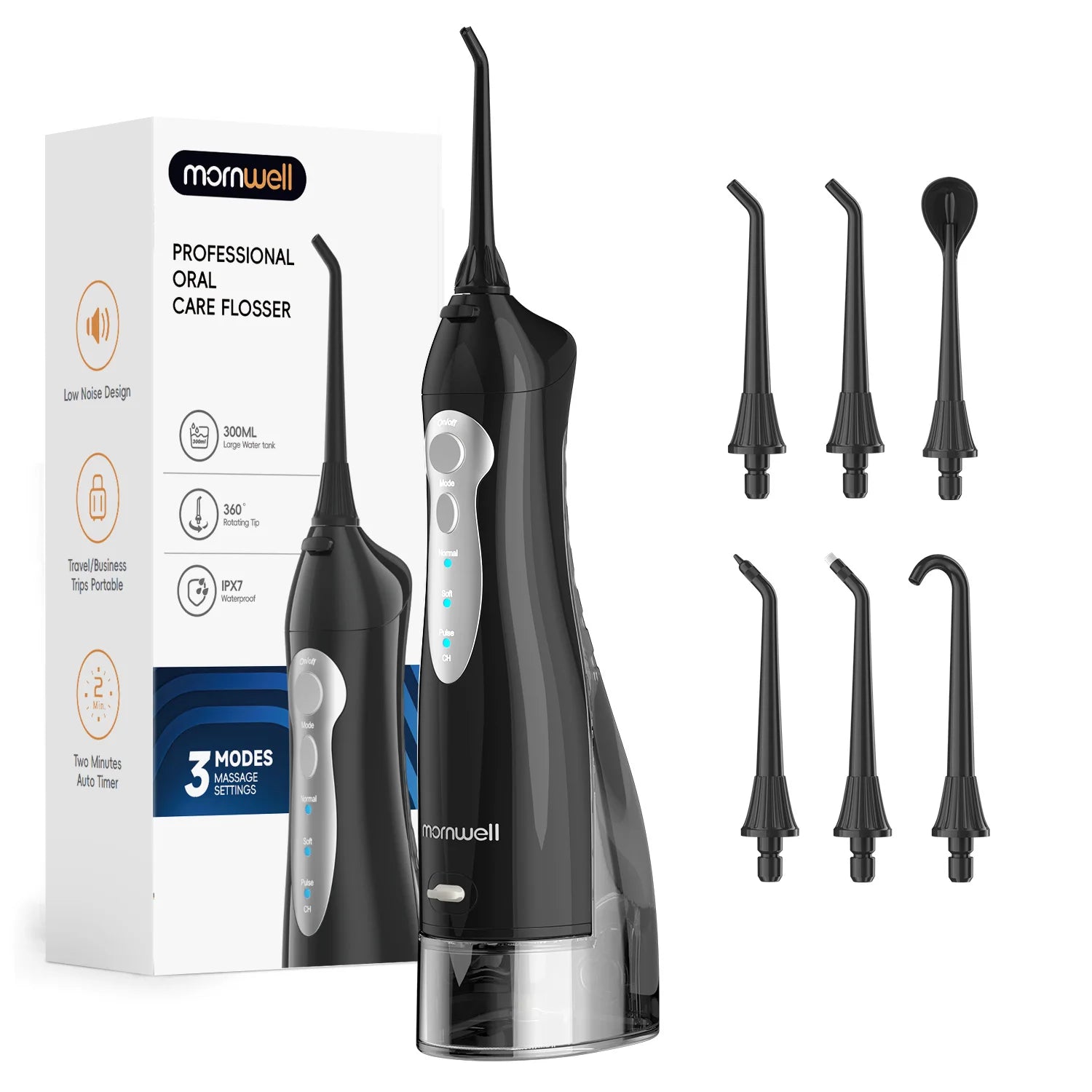 Portable Rechargeable Oral Irrigator - Water Flosser with 3 Modes & 300ml Tank - 14