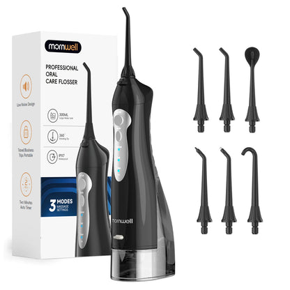 Portable Rechargeable Oral Irrigator - Water Flosser with 3 Modes & 300ml Tank