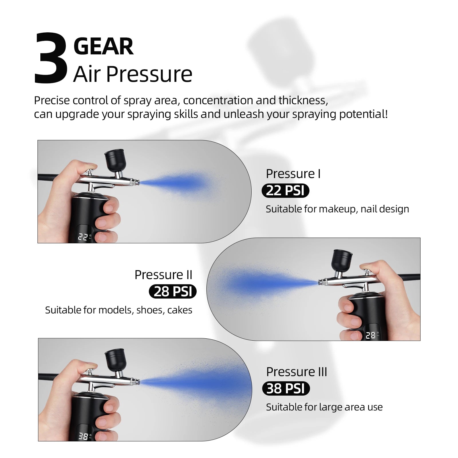 Cordless Airbrush Kit with Compressor for Nails, Cake & Makeup - 4