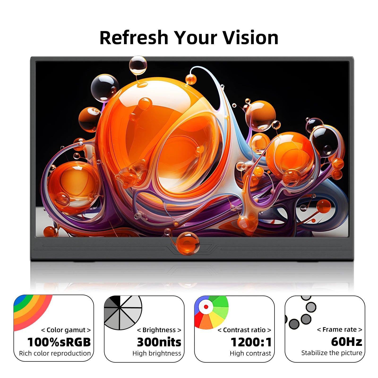 13-Inch 4K Portable Monitor - Ultra HD HDR Travel Display for Gaming & Work - 2