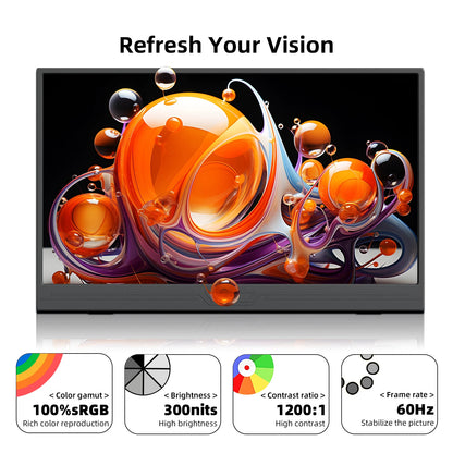 13-Inch 4K Portable Monitor - Ultra HD HDR Travel Display for Gaming & Work
