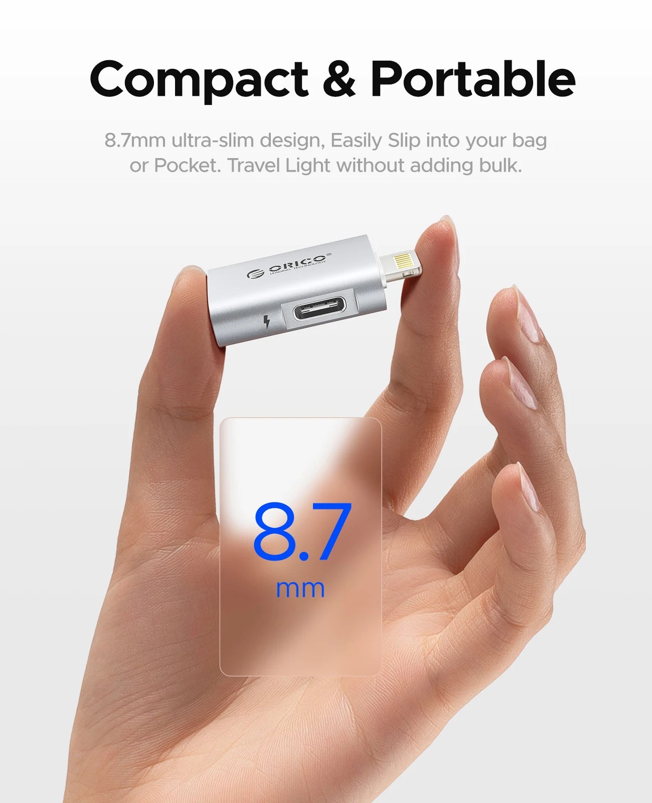 USB-C to Lightning OTG Adapter – Fast Charging & Data Transfer for iPhone
