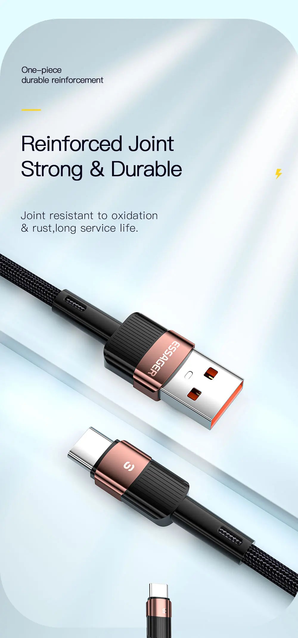 Essager 100W Fast Charging USB-C Cable - High-Speed Data Sync & Power - 13