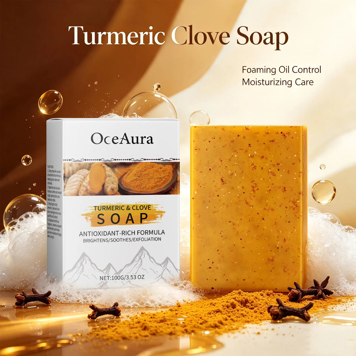 Turmeric & Clove Antioxidant Brightening Soap Bar for Face & Body