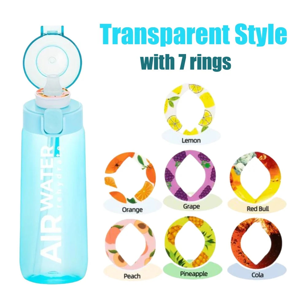 Aroma Water Bottle with 7 Fruit Pods – 750ml Scented Fitness Water Cup