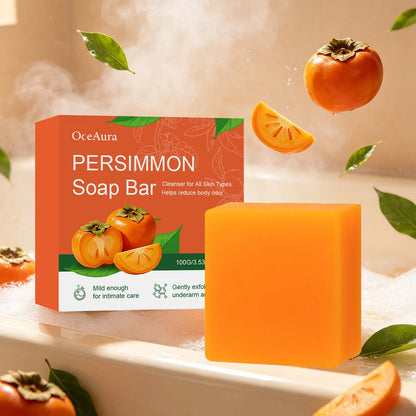 Natural Persimmon Soap Bar for Body Odor Control & Deep Exfoliating Skin Care