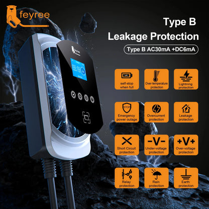 Smart EV Wallbox Charger - 12kW Type 1 Charging Station with App Control