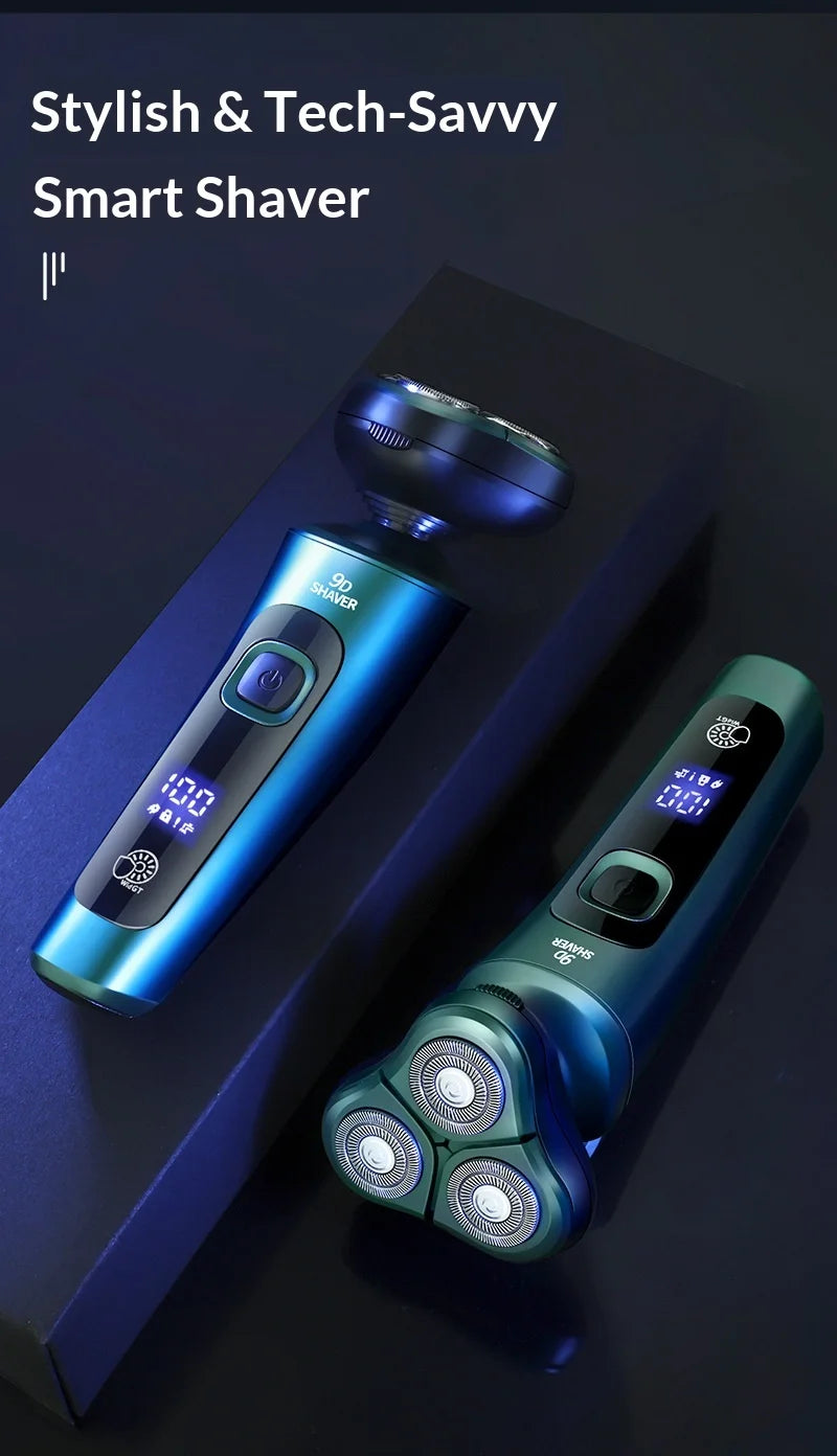 9D Floating Head Electric Shaver - Waterproof Rechargeable Razor