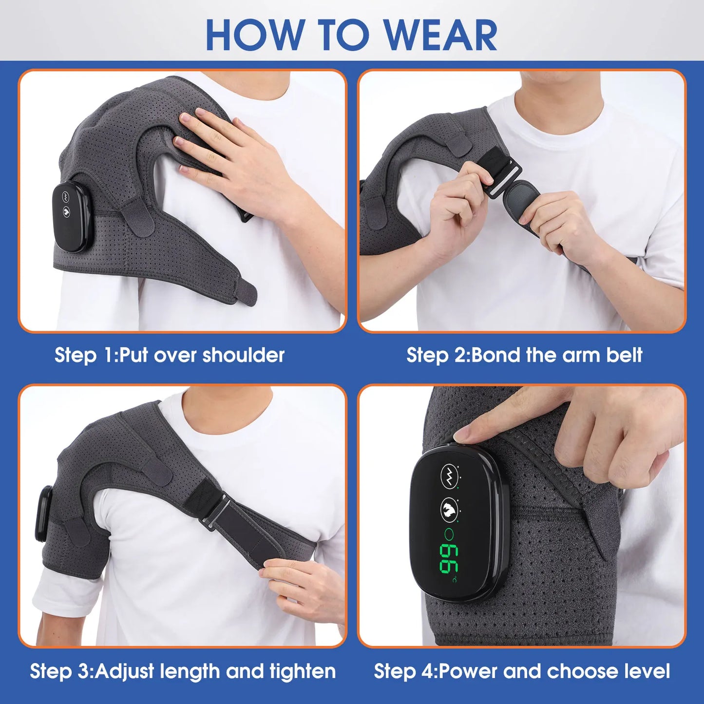 Heated Joint Massager Brace for Shoulder Knee Elbow