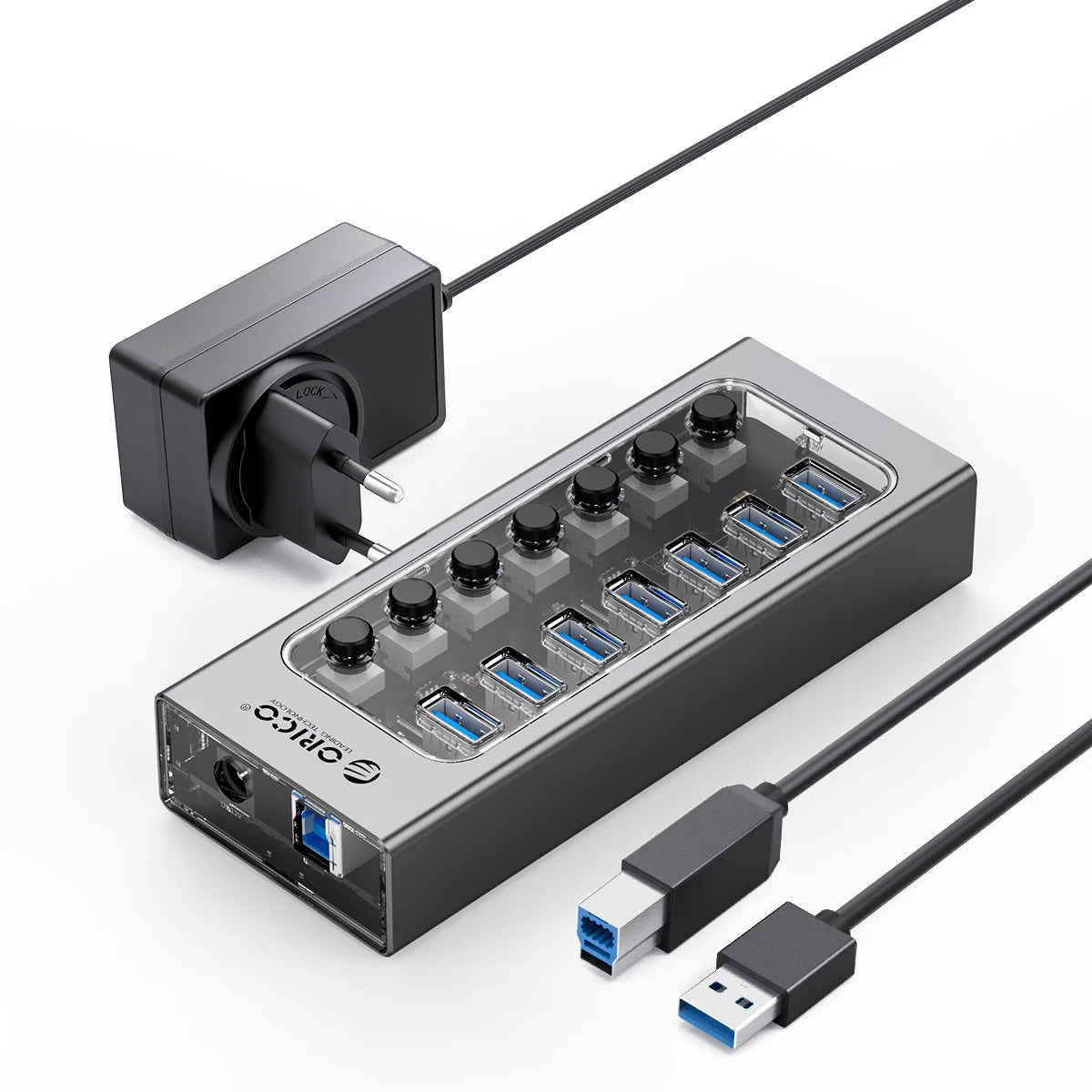 ORICO 4-Port USB-C Hub - High-Speed 5Gbps Data Transfer & Power Supply - 11