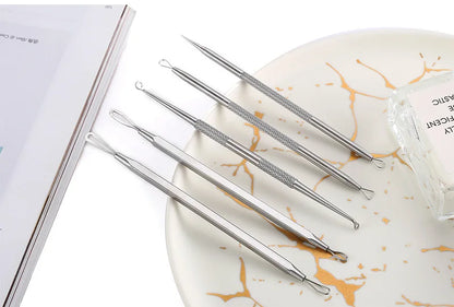 Professional Stainless Steel Blackhead Extractor & Pimple Popper Tool Kit
