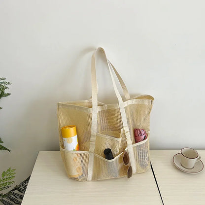 Luxury Canvas Mesh Beach Tote