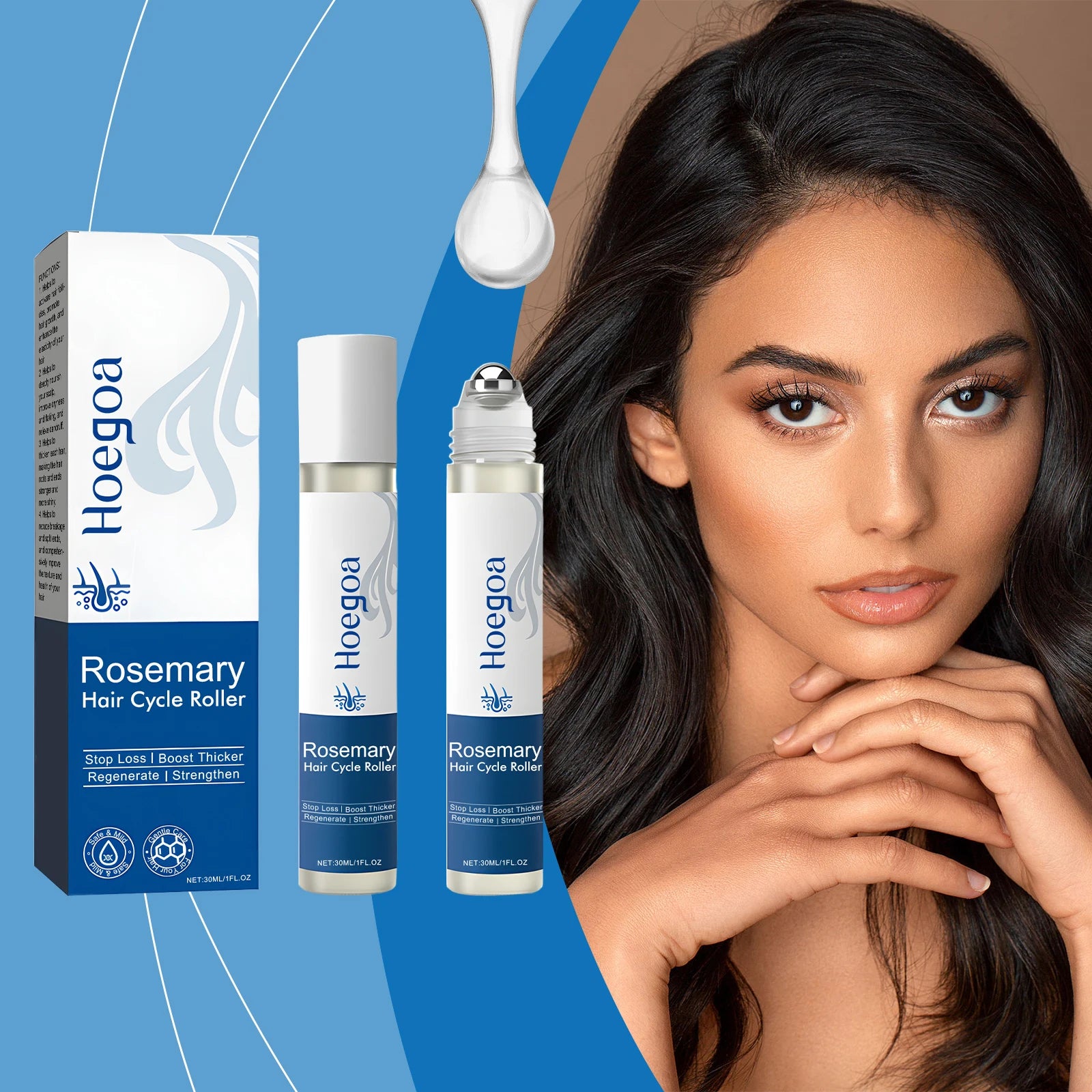 Rosemary Hair Growth Serum Roller for Scalp Stimulation and Damage Repair - 2