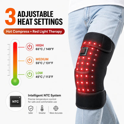 Red Light Therapy Knee Wrap - Heated Joint & Muscle Pain Relief Brace