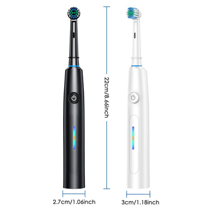 3D Rotating Rechargeable Electric Toothbrush with 5 Cleaning Modes and Smart Timer