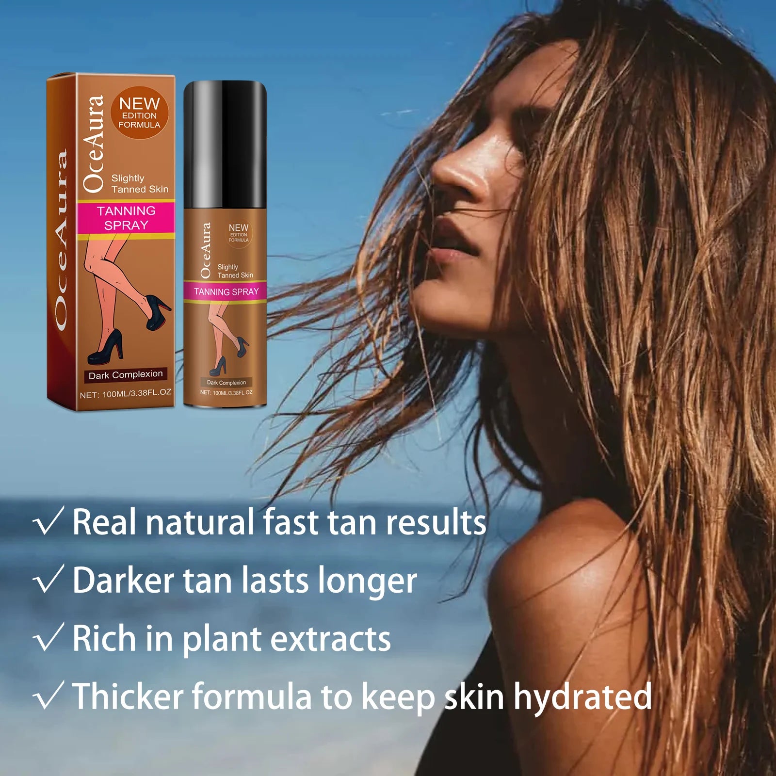 Sunless Tanning Spray for Natural Glowing Skin - Moisturizing Body Bronzer Mist - 4