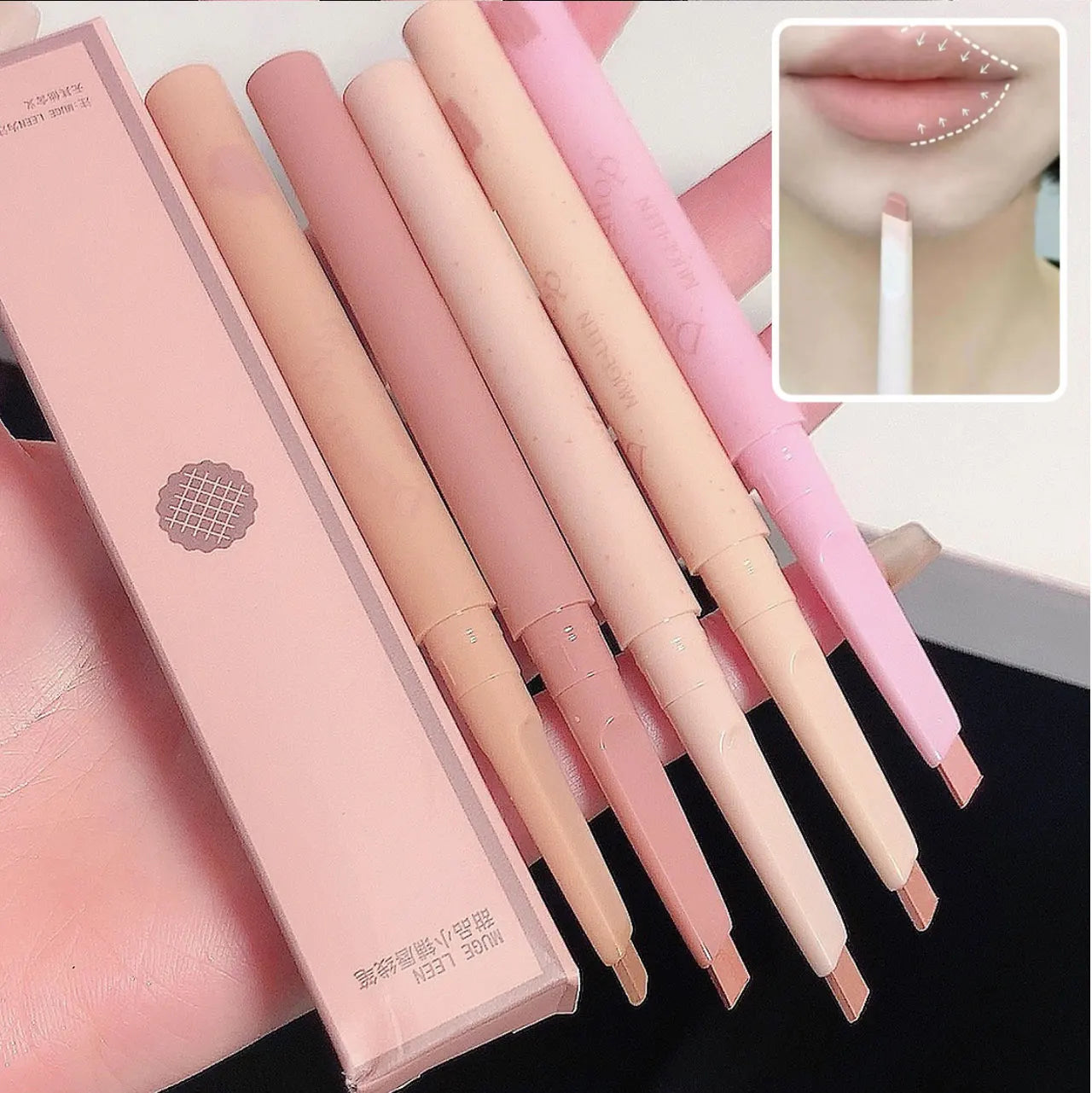 Waterproof Matte Lip Liner Pencil - Long-Lasting Automatic Shaping Pen - 14