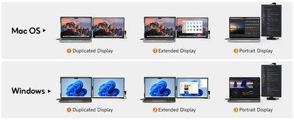 14.1" Portable Laptop Monitor - 1200P FHD IPS Triple Screen Extender