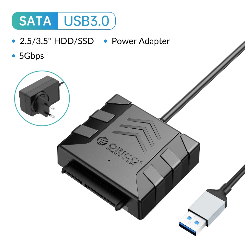 USB 3.0 to SATA Adapter Cable for 2.5/3.5" HDD/SSD - 5Gbps Fast Data Transfer