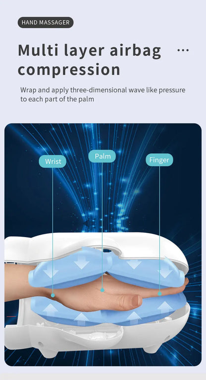 Electric Hand Massager with Air Compression, Heat Therapy & UV Sterilization