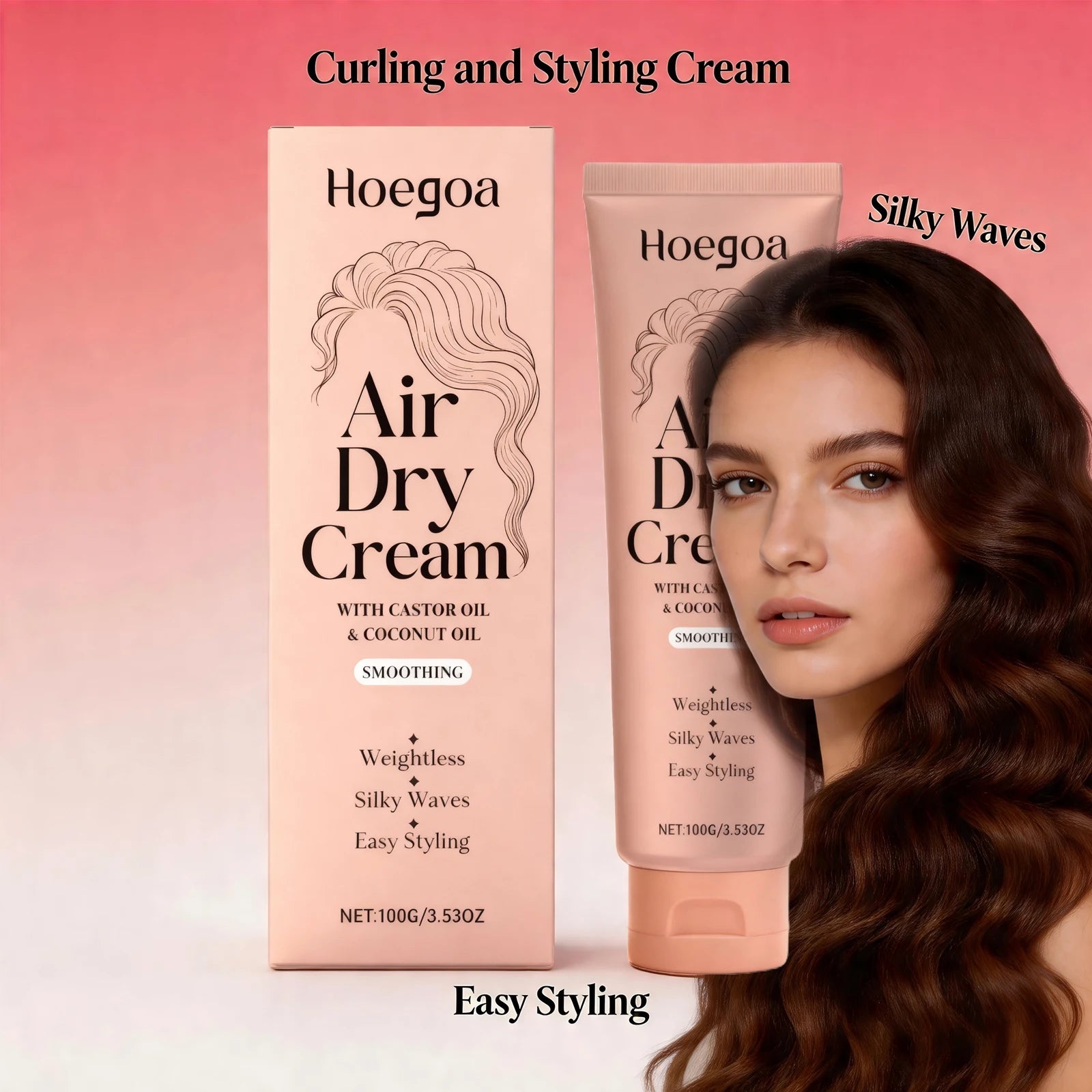Curl Defining Styling Cream with Castor & Coconut Oil for Natural Waves & Shine - 2