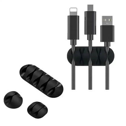 Self-Adhesive Silicone Cable Organizer Clips for Desk & Office Cord Management