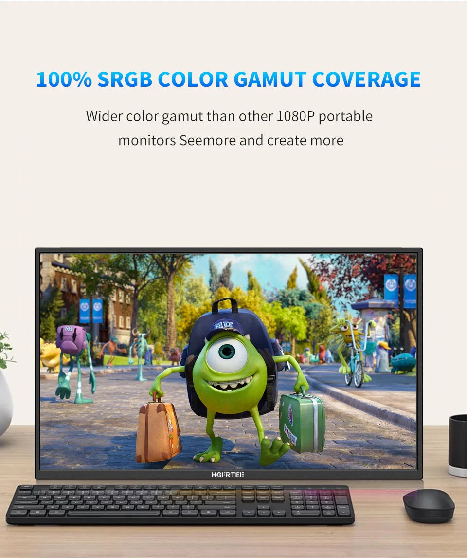 18.5" Portable 120Hz Monitor - 1080P IPS Full HD Laptop Second Screen - 8