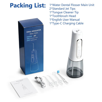 Professional Cordless Water Dental Flosser for Teeth Cleaning & Gum Health