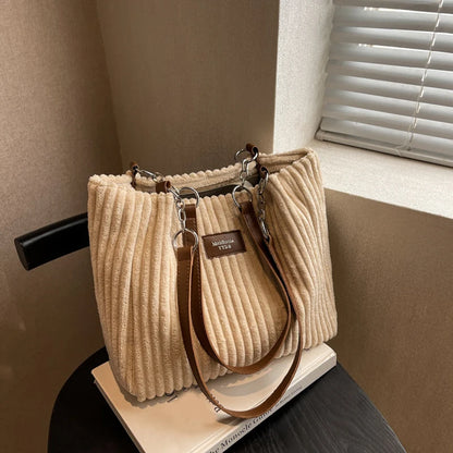 Luxury Casual Corduroy Tote