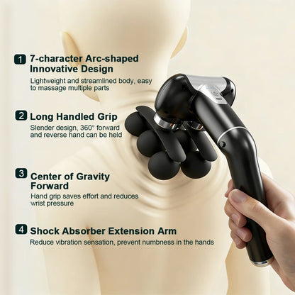 Deep Tissue Muscle Massage Gun with Detachable Handle