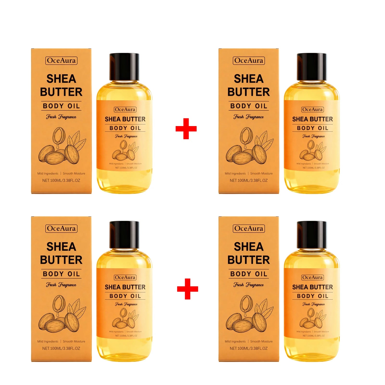 Shea Butter Body Oil for Deep Hydration & Dry Skin Repair - 20