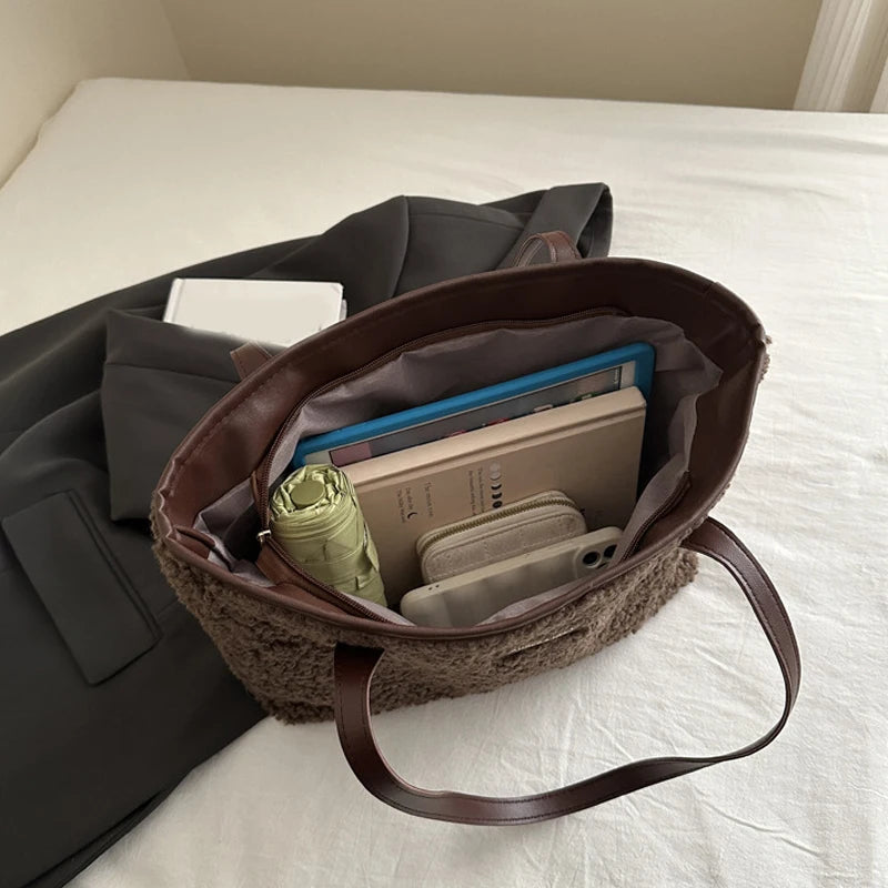 Luxury Lamb Wool Tote Bag