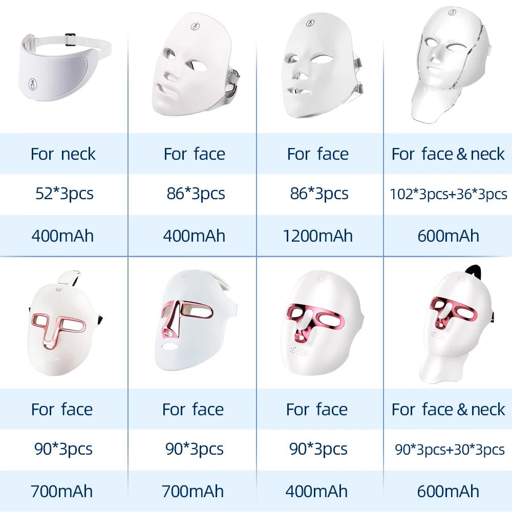 7 Color LED Face & Neck Mask - Anti-Aging Light Therapy
