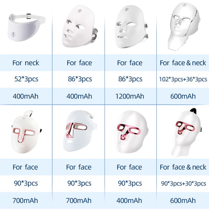 7 Color LED Face & Neck Mask - Anti-Aging Light Therapy