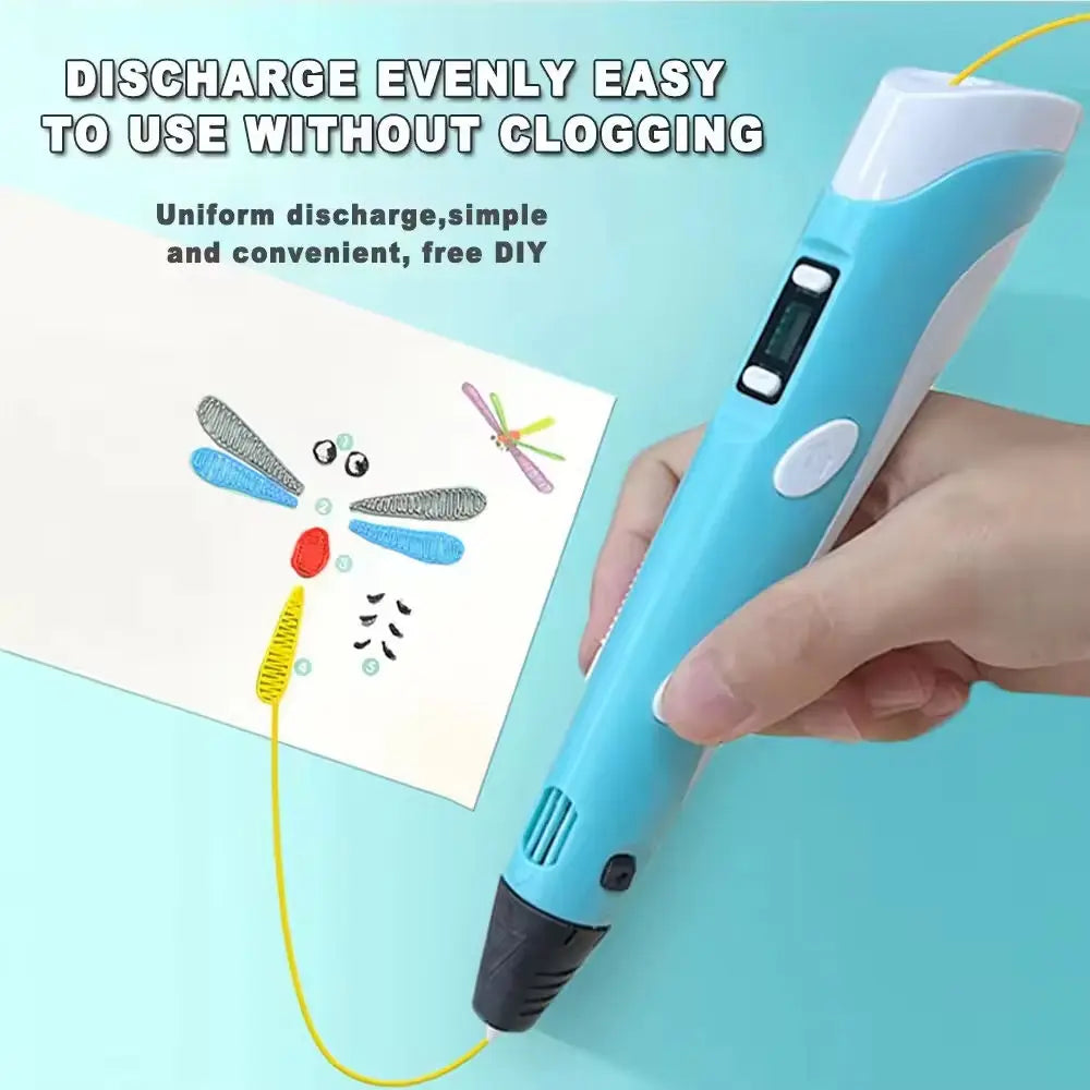 3D Printing Pen for Kids - Creative DIY Drawing Tool with LED Display & Temperature Control - 3