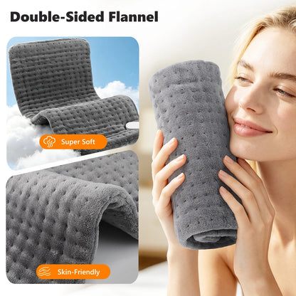Electric Heating Pad for Back & Joint Pain Relief with Adjustable Heat & Timer