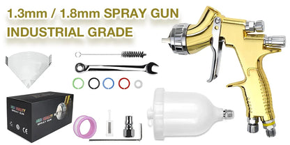Professional HVLP Air Spray Gun Kit - Auto & Home Paint Sprayer with 600ml Cup