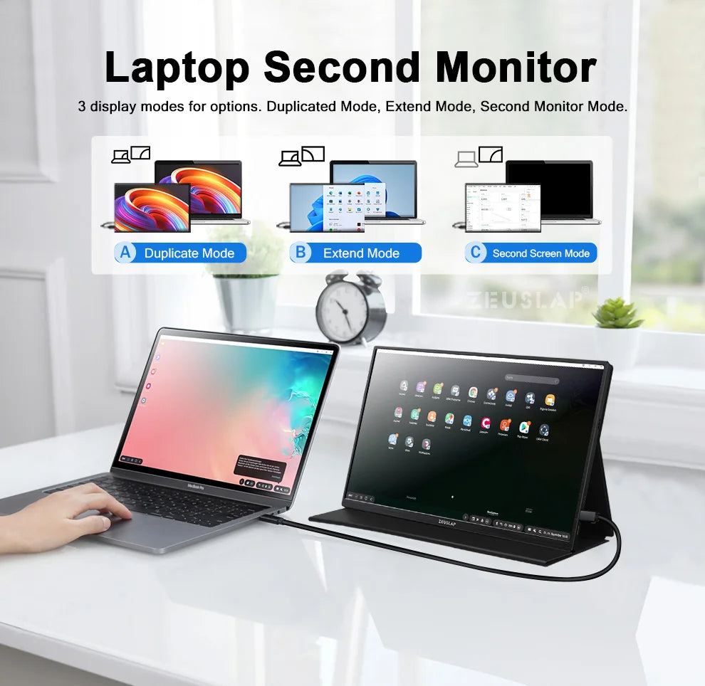 14" Portable Touch Screen Monitor 1920x1200 FHD Laptop Travel Display - 16
