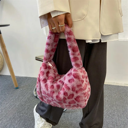 Luxury Plush Leopard Handbag