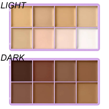 8-Shade Full Coverage Cream Concealer Palette Waterproof Makeup