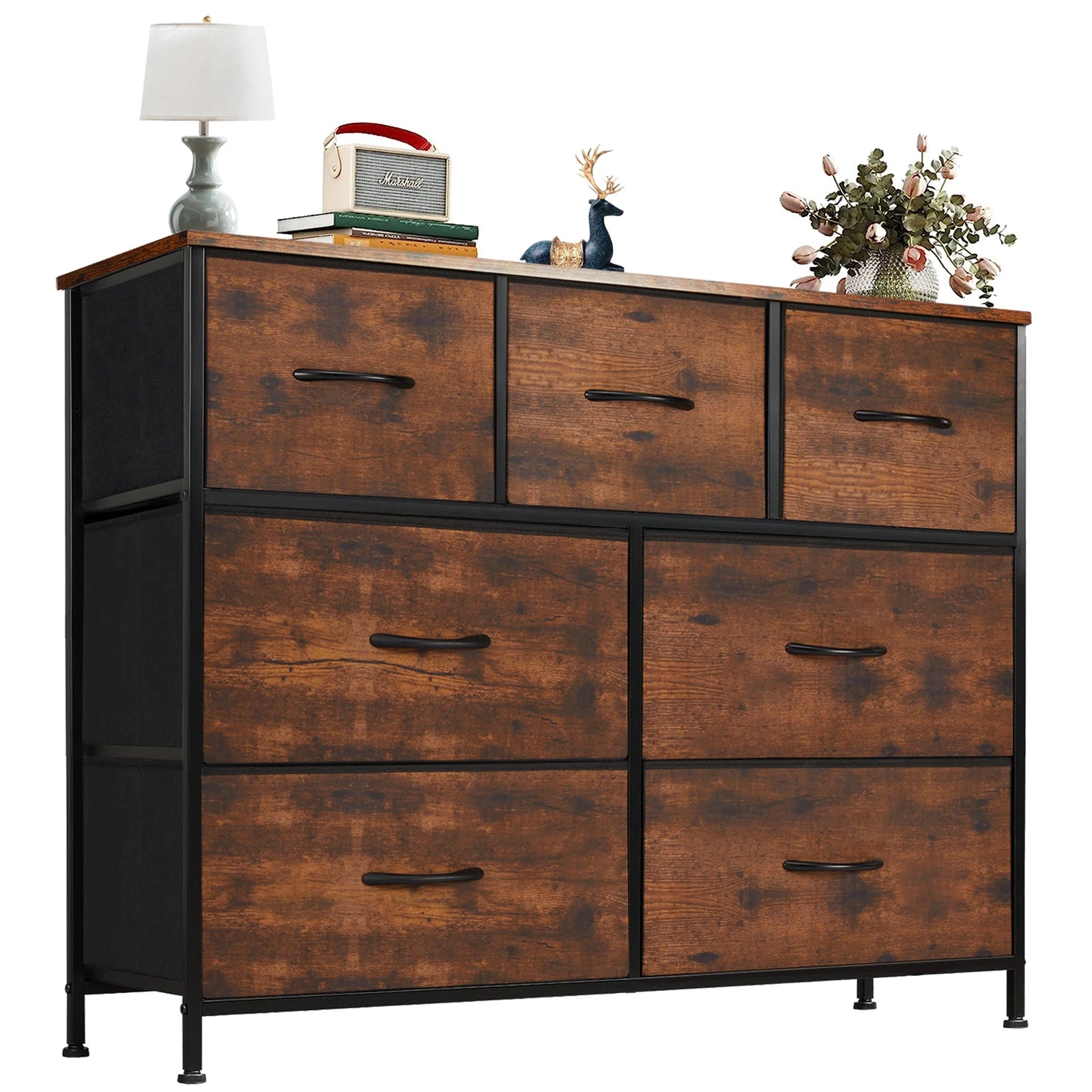 7-Drawer Fabric Dresser Organizer - Sturdy Storage Chest for Bedroom - 15