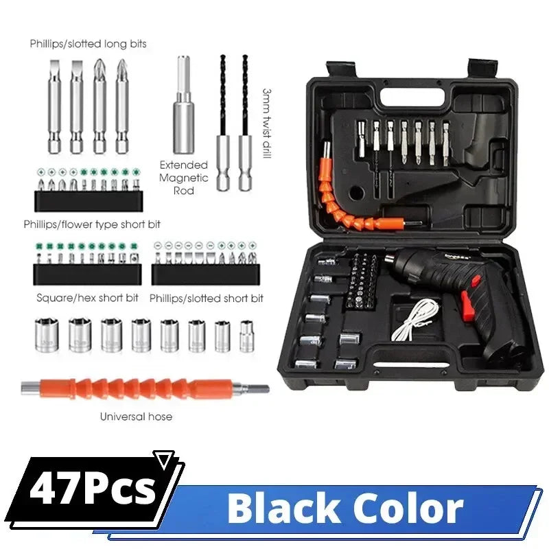 3.6V Cordless Electric Screwdriver Set - Compact Rechargeable Power Tool