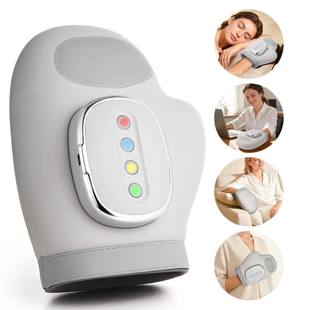 Electric Hand Massager with Heat & Air Compression - Cordless Finger Relief - 2